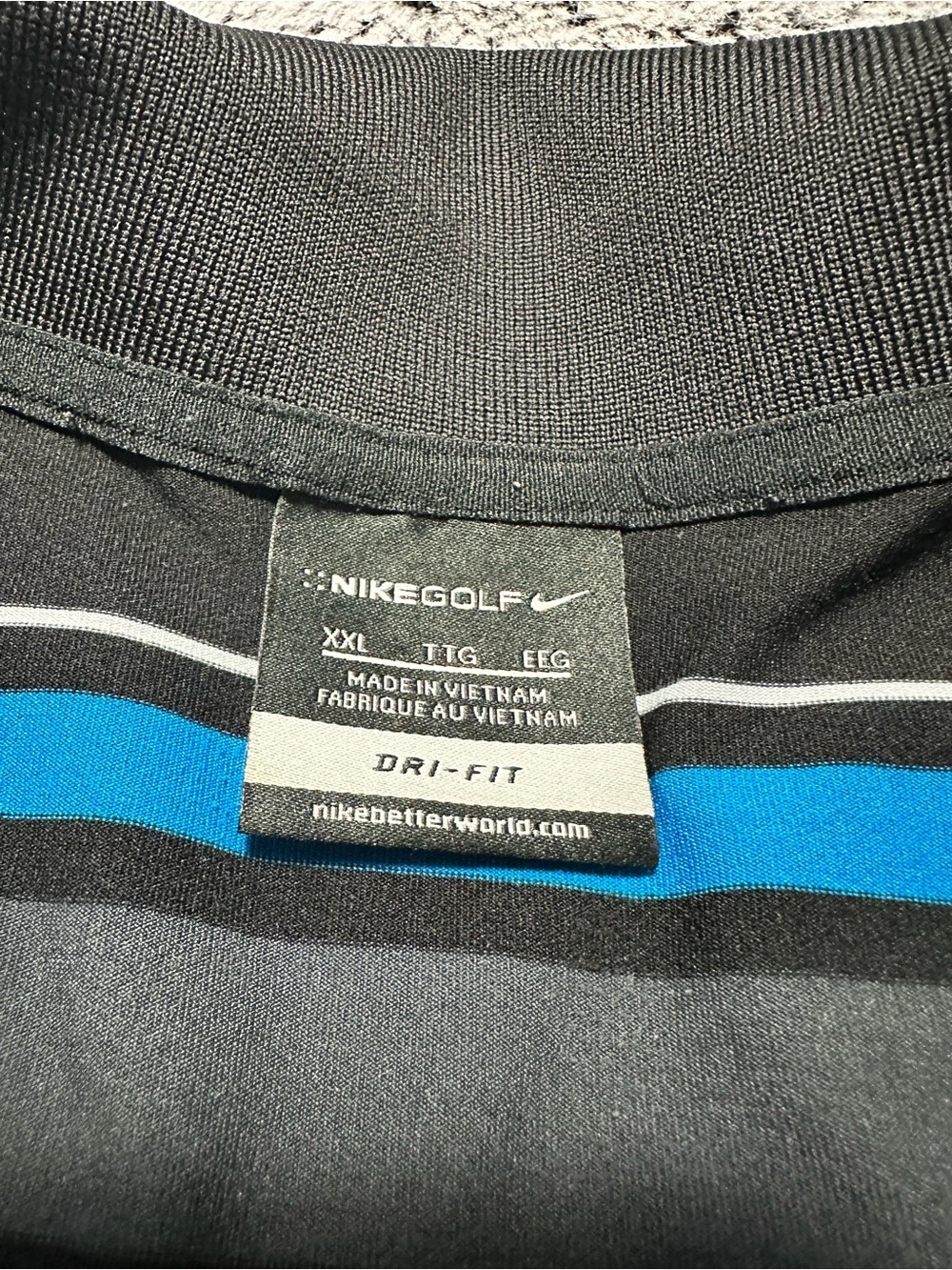 Nike Black, Blue & Yellow Striped Polo - Picture 3 of 5